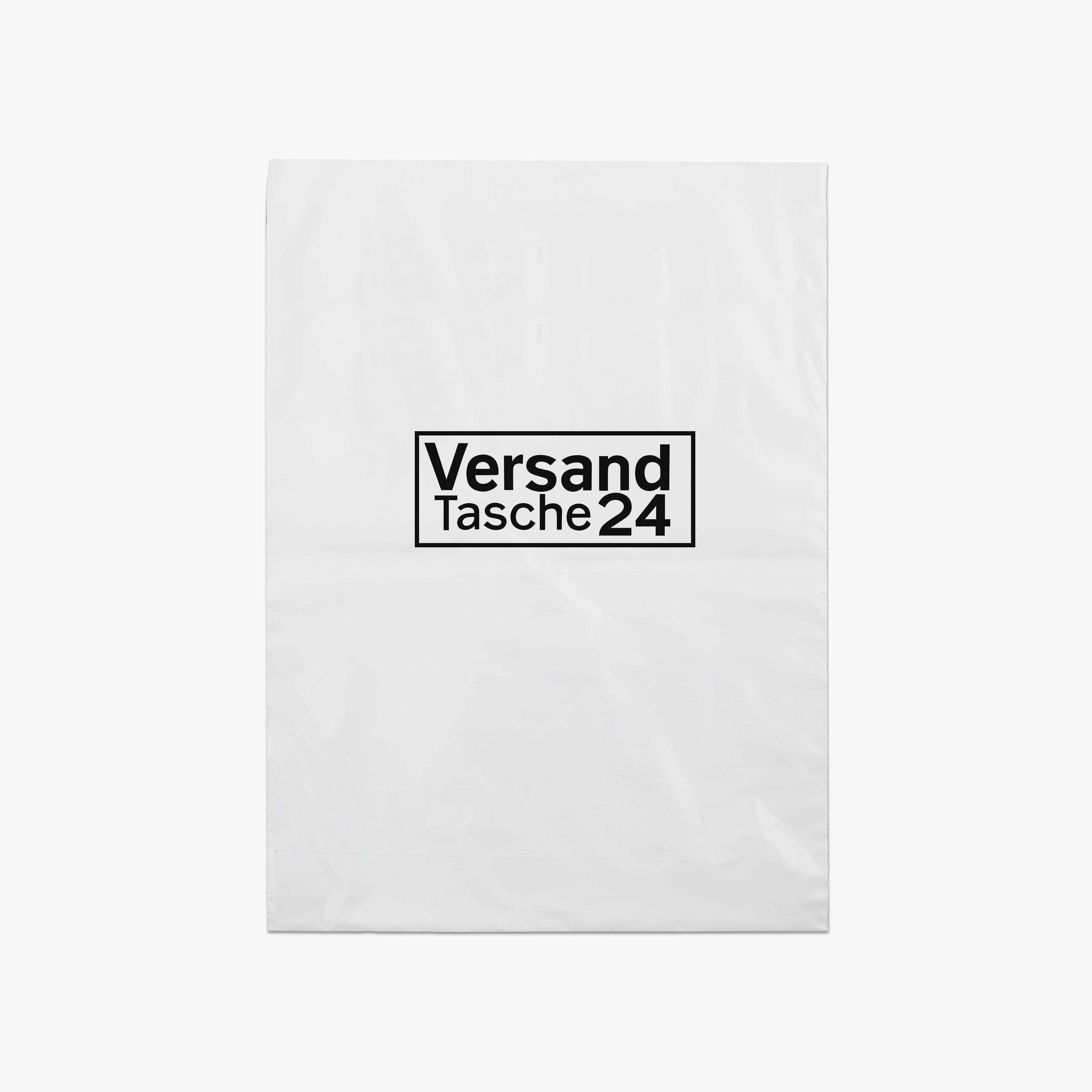 Versandtasche mit Druck 1-farbig 50cm+5cm*40cm, weiß,80μm L Versandtaschen24