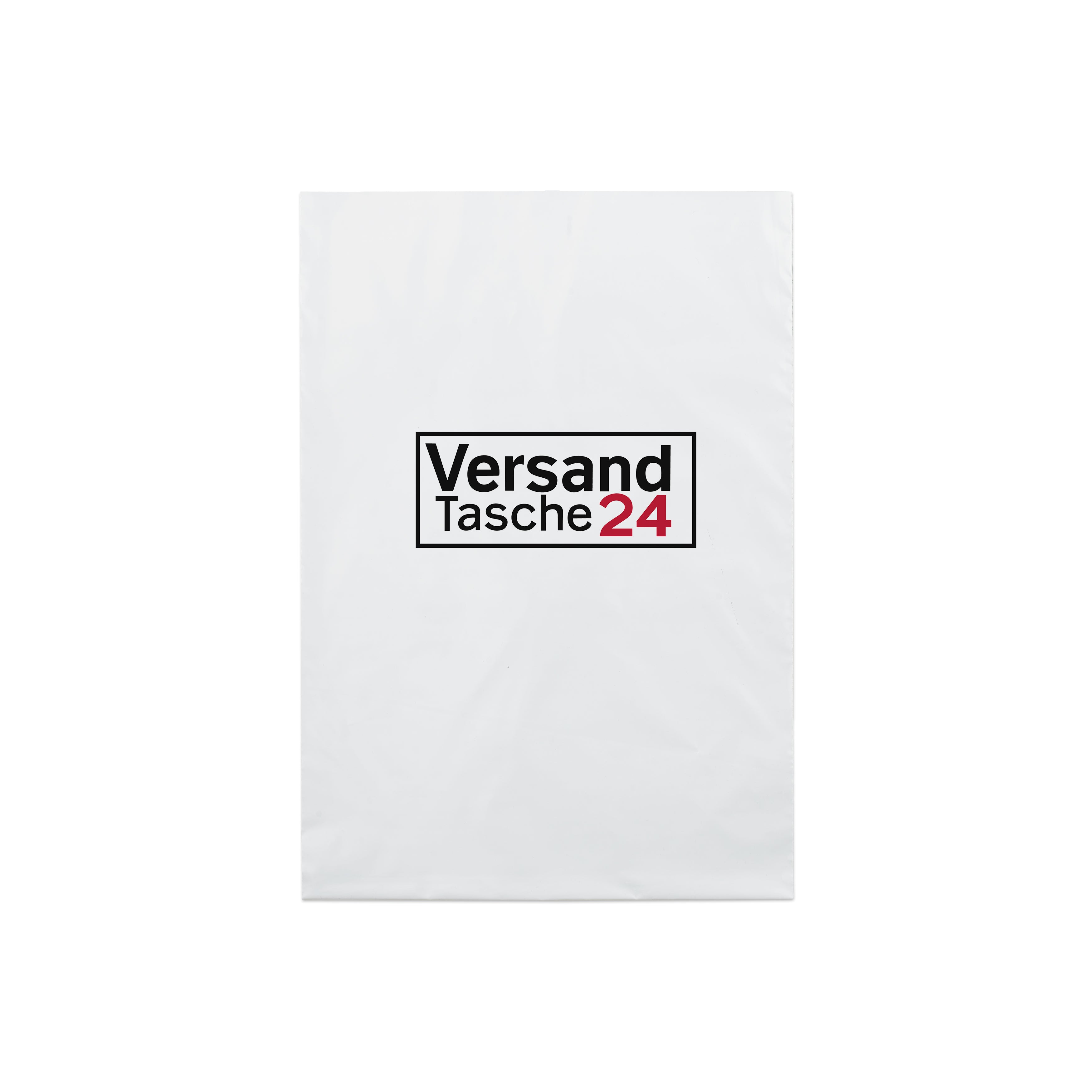 Retourentasche mit Druck 2-farbig 43cm+7cm*35cm, weiß, 60μm M Versandtaschen24