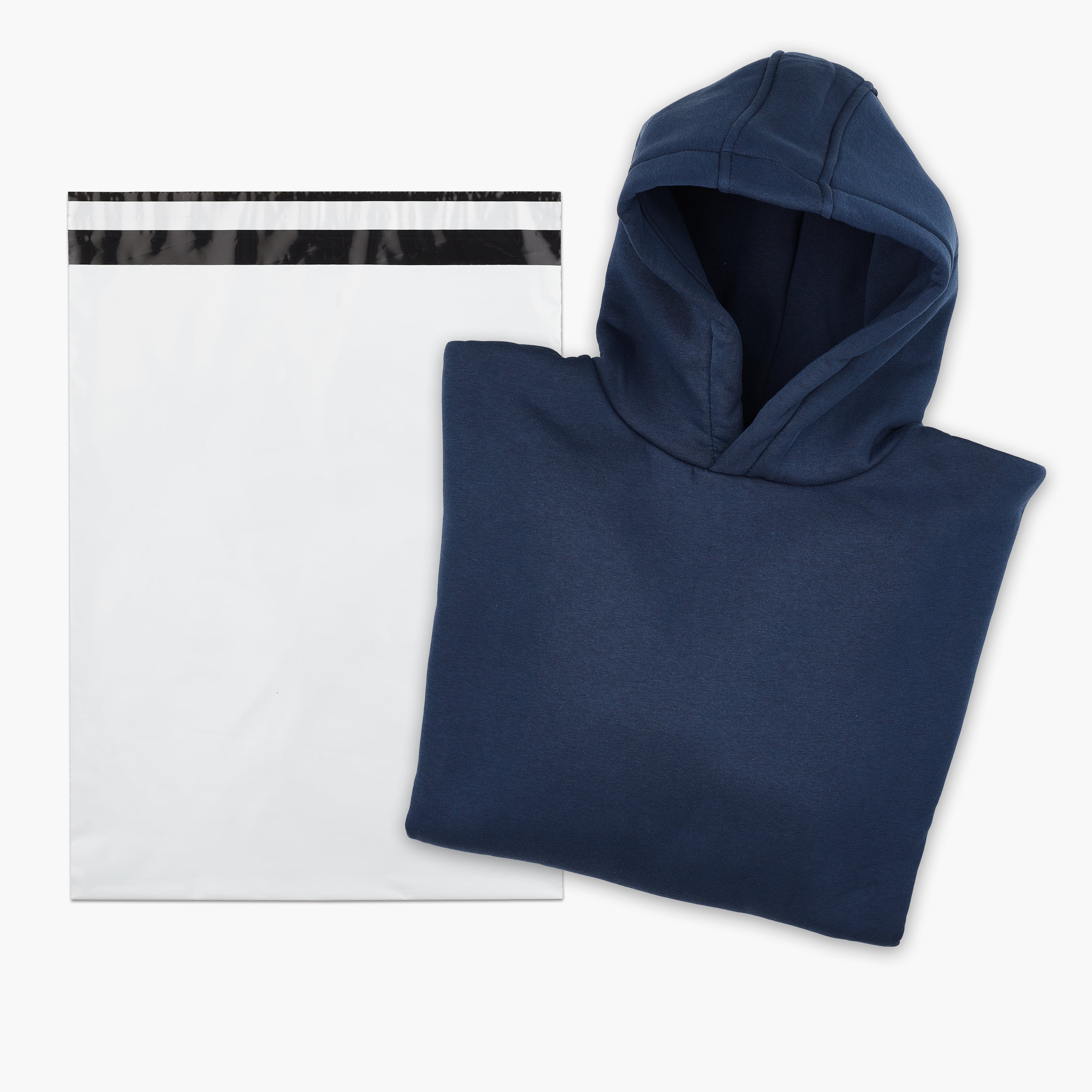 Retourentasche mit Druck 1-farbig 43cm+7cm*35cm, weiß, 80μm M Versandtaschen24