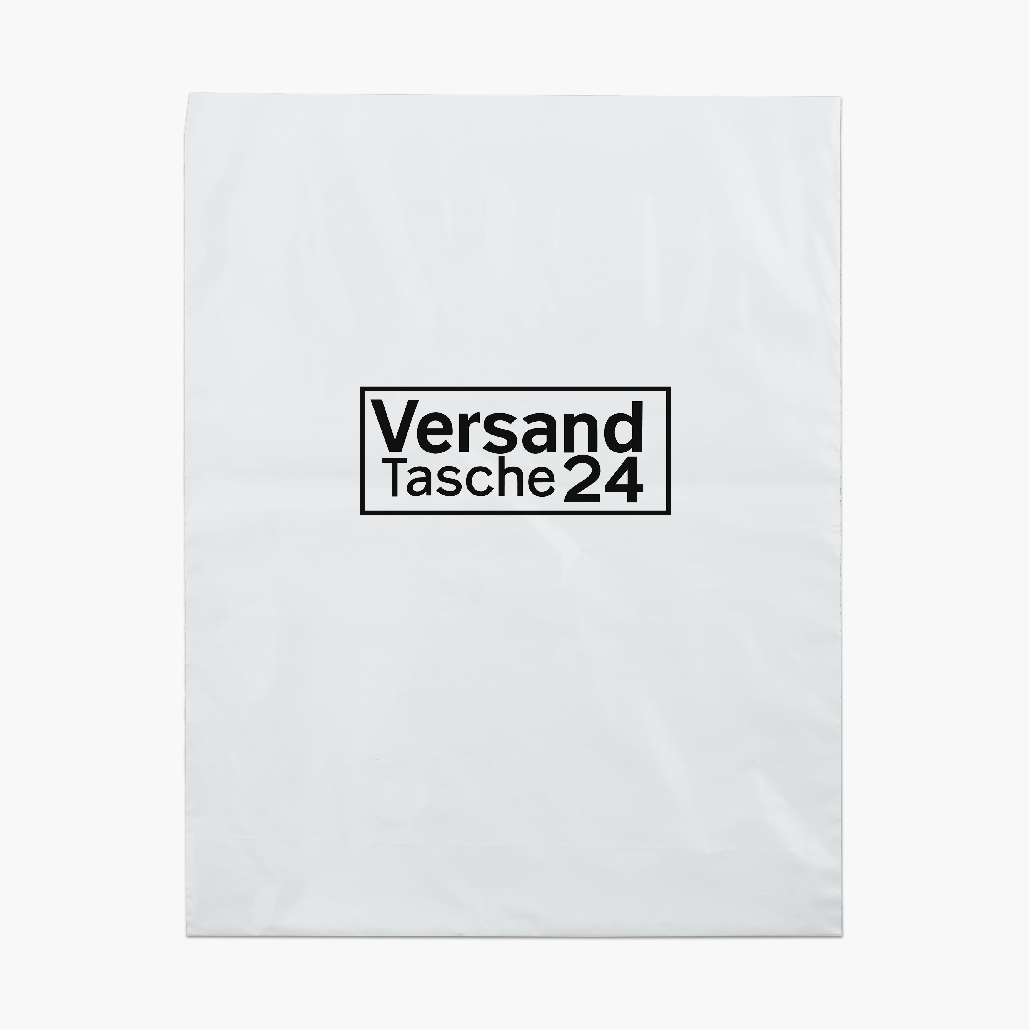 Versandtasche mit Druck 1-farbig 58cm+5cm*50cm, weiß, 60μm XL Versandtaschen24