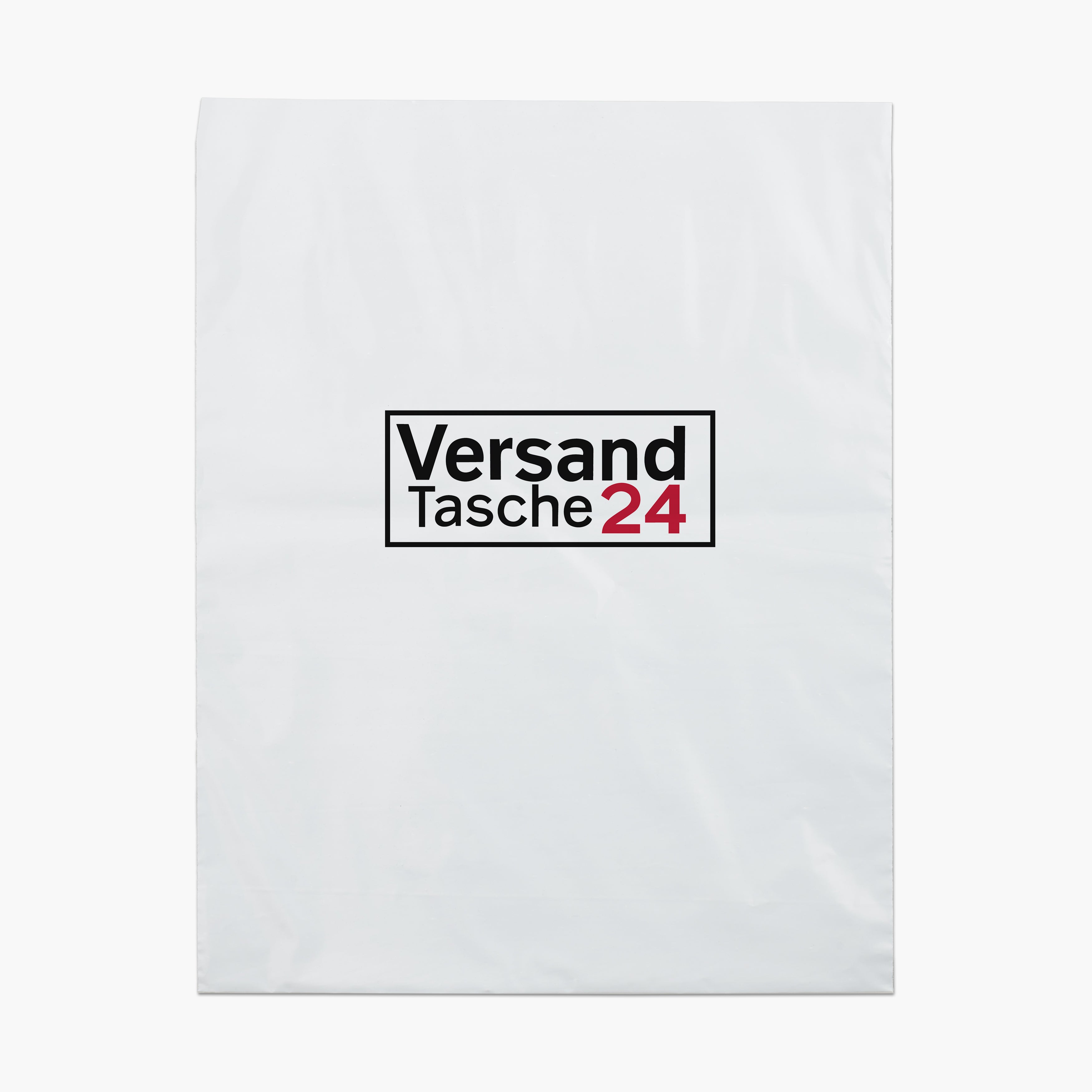Versandtasche mit Druck 2-farbig 58cm+5cm*50cm, weiß, 60μm XL Versandtaschen24